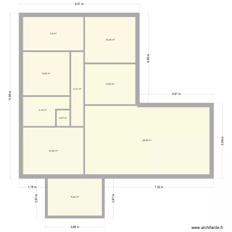 RICAUD. Plan de 10  et 109 m²