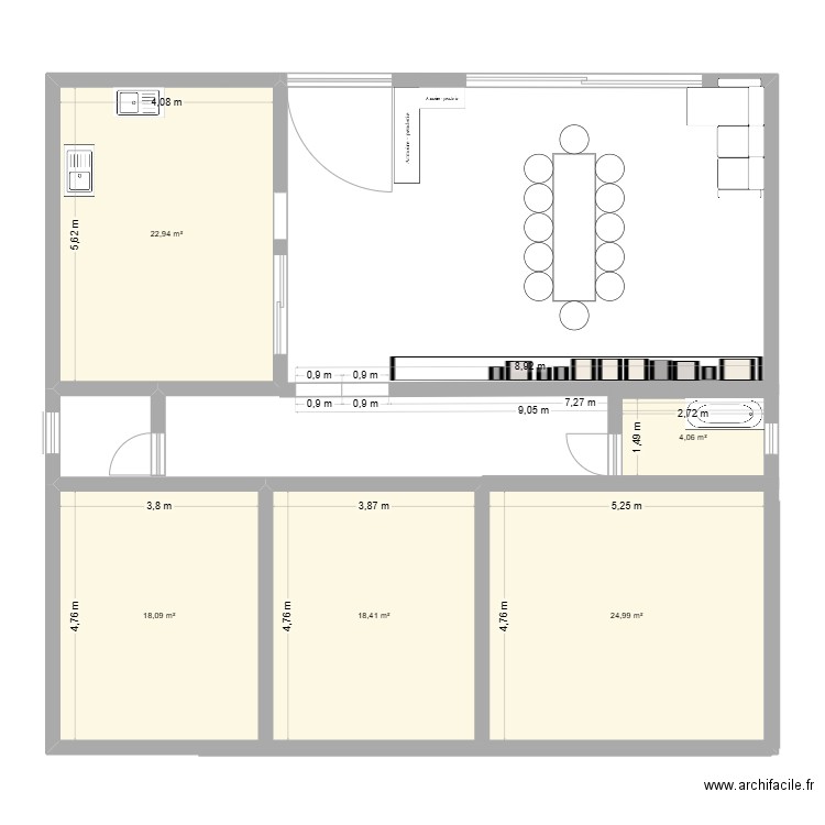 maison. Plan de 5 pièces et 88 m2