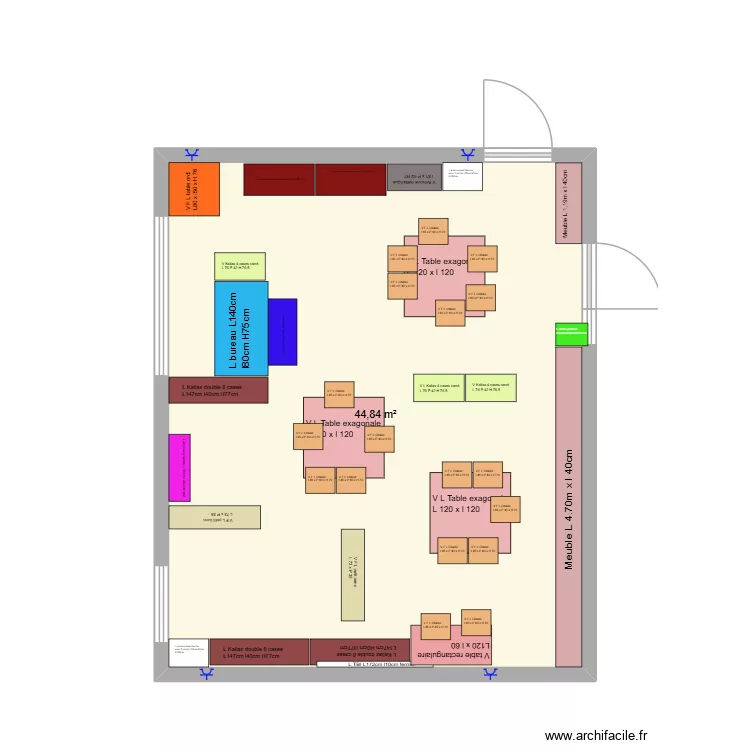 Classe Leatitia AC- M1 version Laureline. Plan de 1 Pièce et 45 m² Classe Leatitia AC- M1 version Laureline. Plan de 1 Pièce et 45 m²