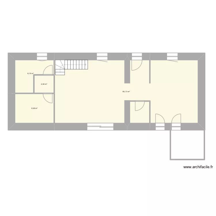 Maison la marri&egrave;re. Plan de 4 pièces et 84 m²