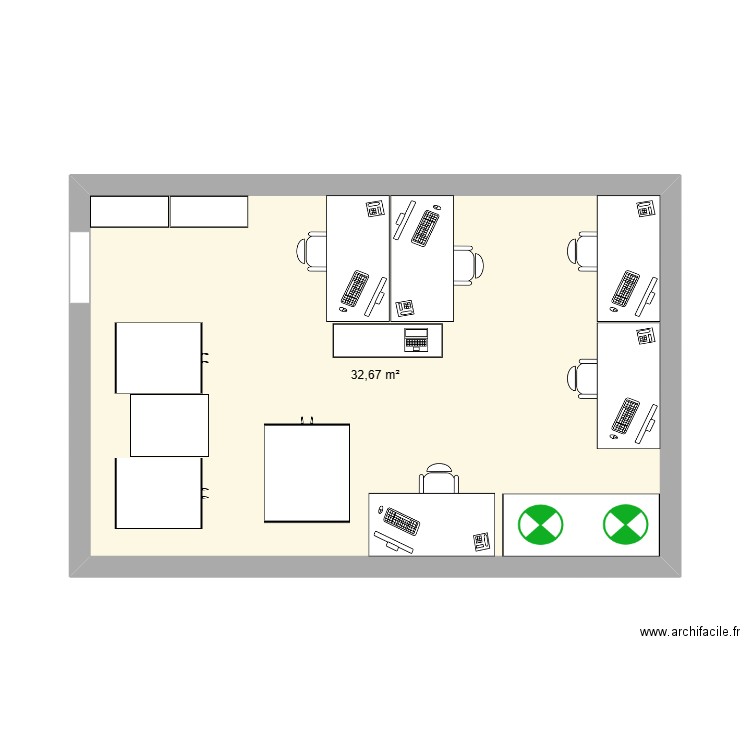 Contrôle RB version test. Plan de 1 pièce et 33 m2