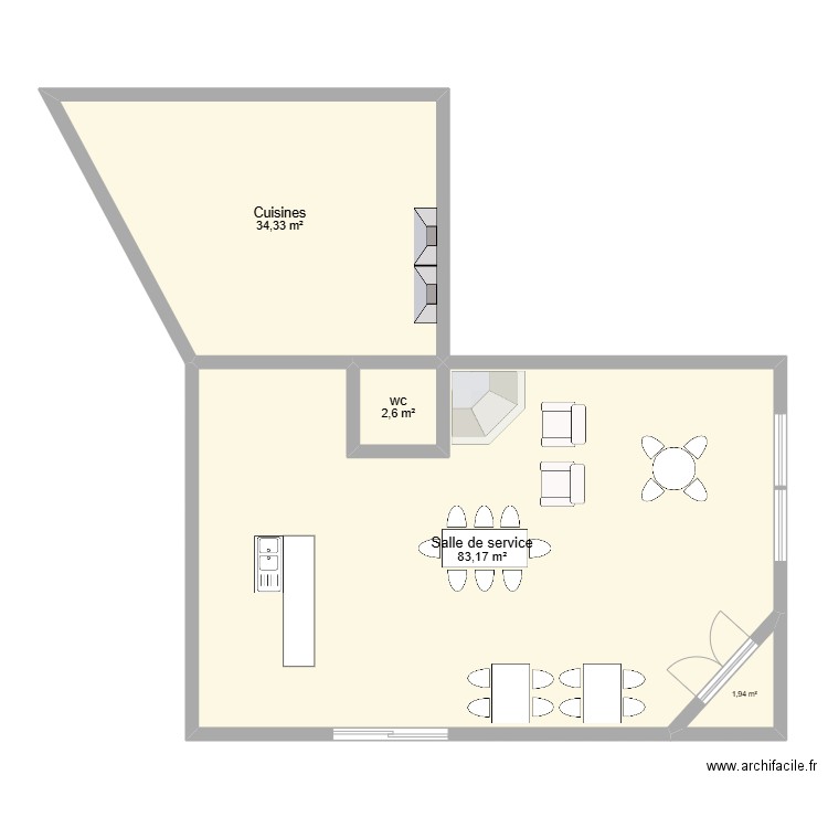 colombo. Plan de 4 pièces et 122 m2