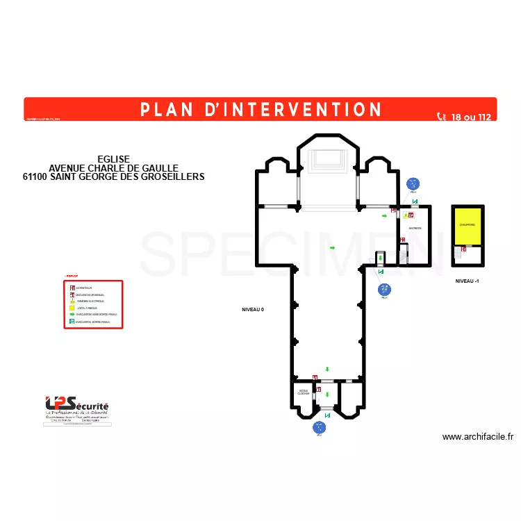 EGLISE SAINT GEORGE DES GROSEILLERS. Plan de 