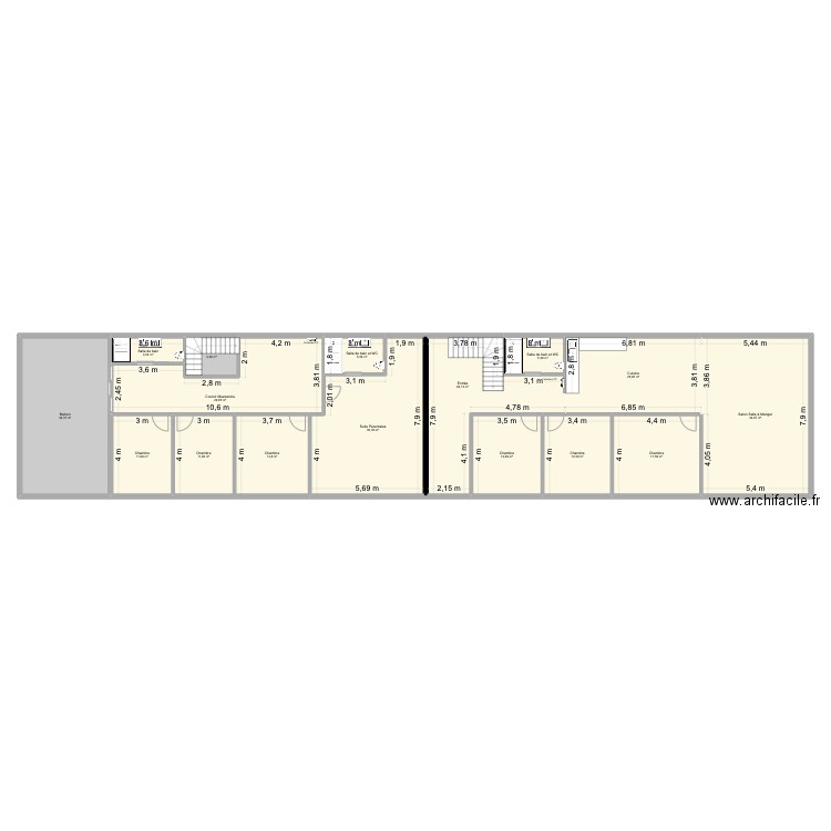DM Auto Étage. Plan de 16 pièces et 303 m2