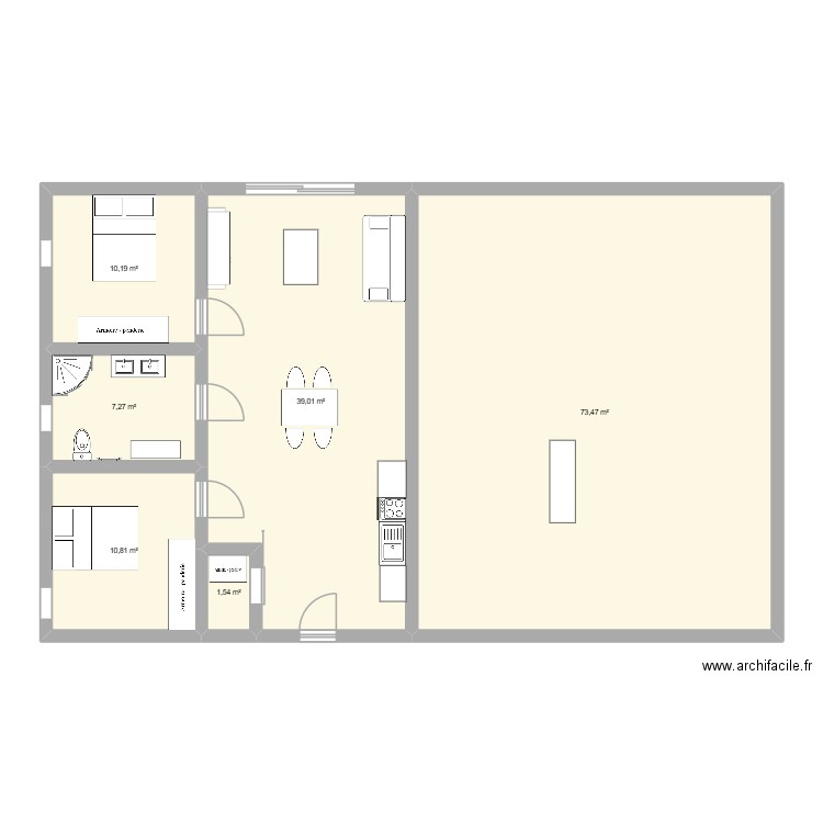 Appartement double BARTOLI. Plan de 6 pièces et 142 m2