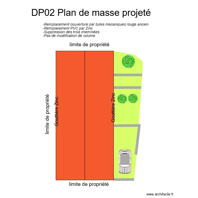 plan de masse projet&eacute; pirey. Plan de 