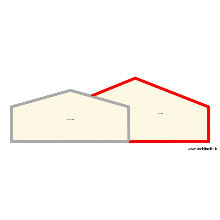 plan 1. Plan de 2 pièces et 68 m2