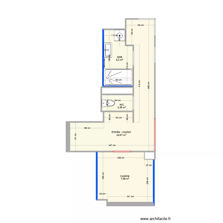 Nogues-Boulanger - Appartement projet. Plan de 