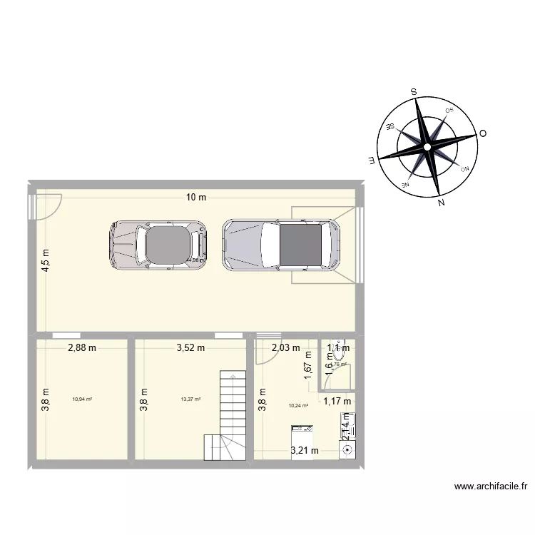 cave. Plan de 5  et 81 m²