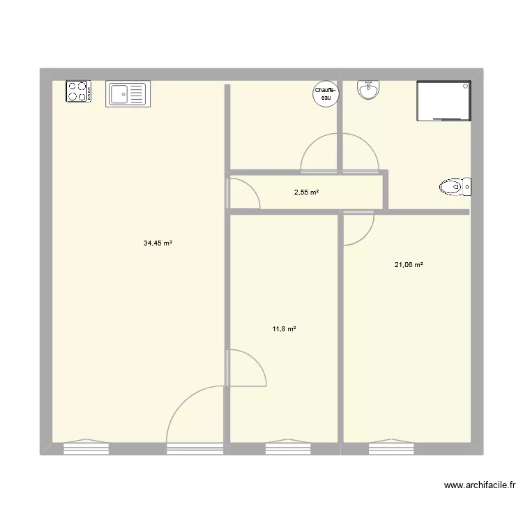APPARTEMENT 1. Plan de 4  et 70 m²