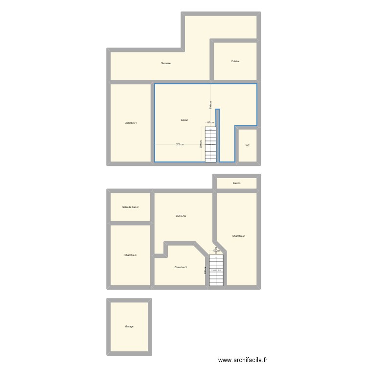 cyclades. Plan de 12 pièces et 175 m2