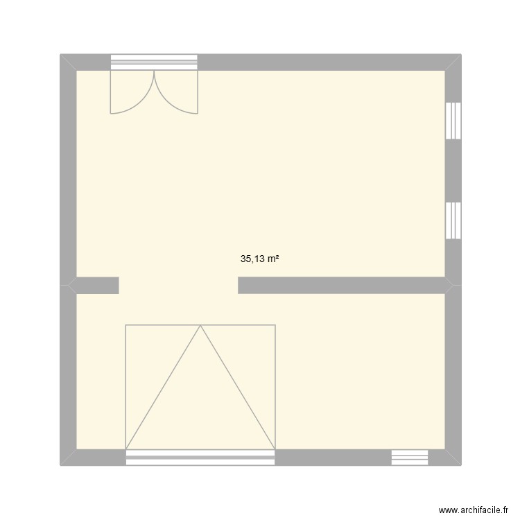 GITE RUMEGIS. Plan de 1 pièce et 35 m2
