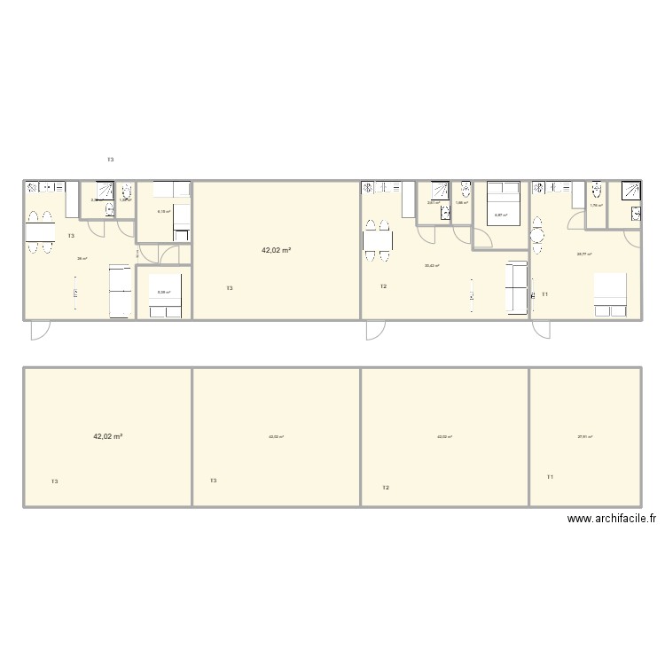 Coallia R+1 Tsoundzou 240 places. Plan de 0 pièce et 0 m2