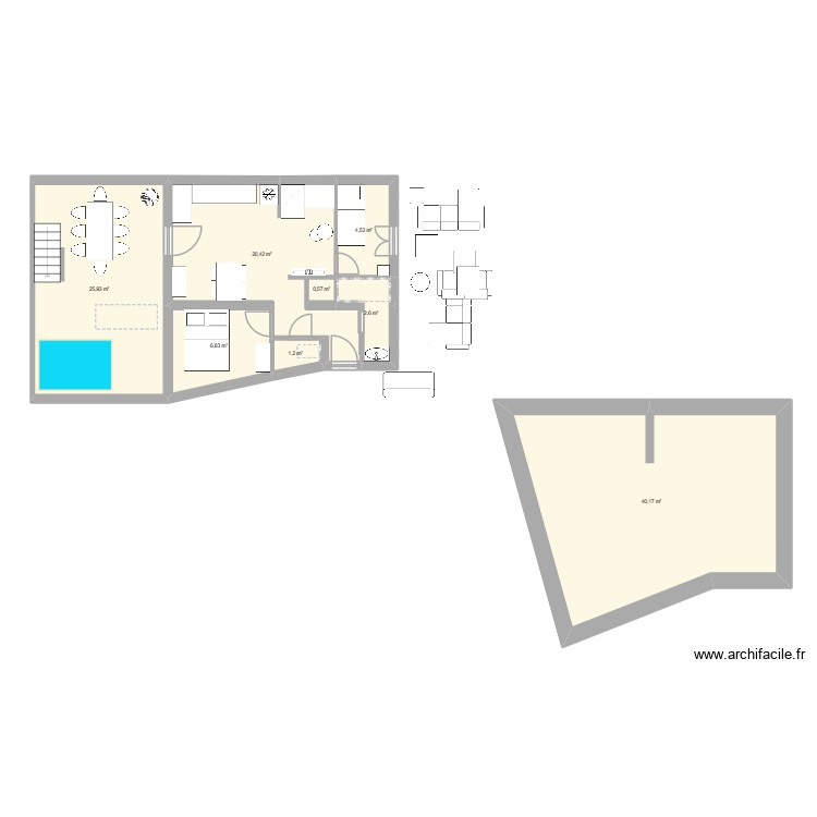 3 ampere bis. Plan de 0 pièce et 0 m2