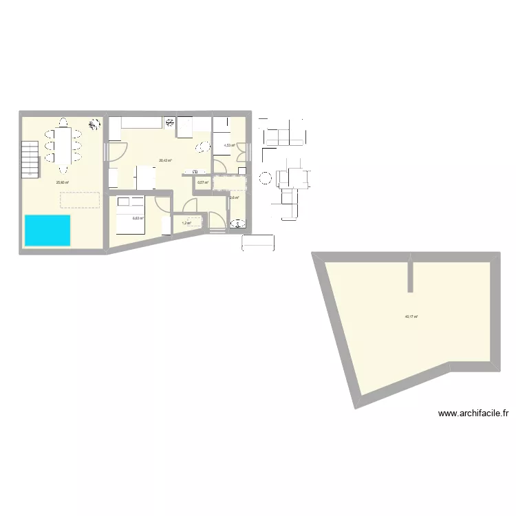 3 ampere bis. Plan de 8  et 102 m²