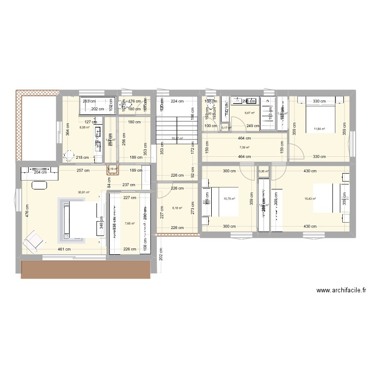 TIXADOR PROJET. Plan de 22 pièces et 245 m2