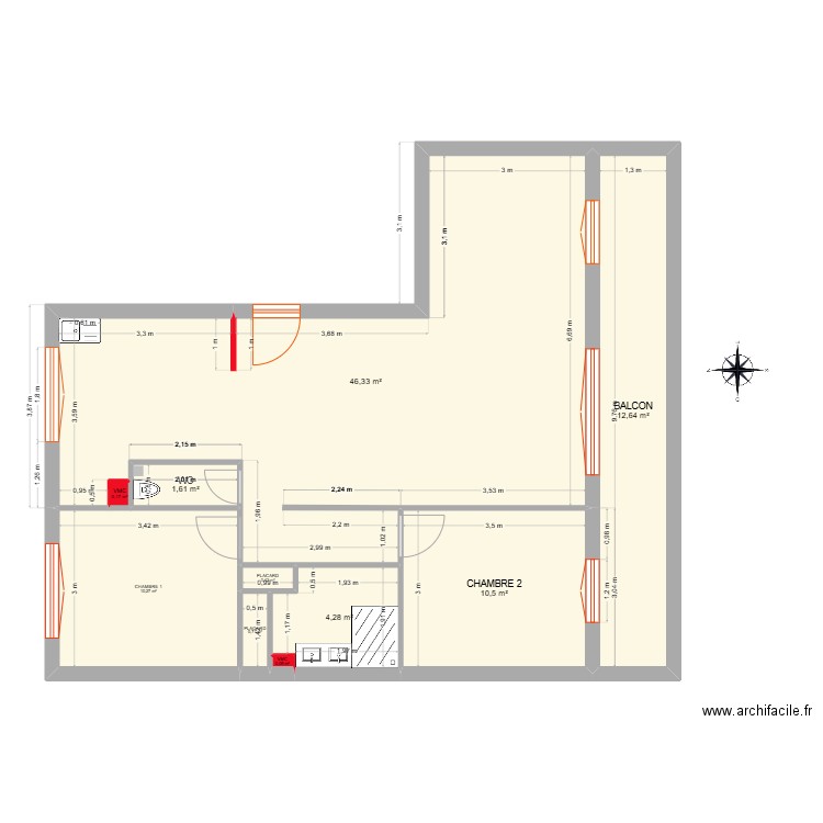 Appartement FLO EMMA. Plan de 10 pièces et 87 m2