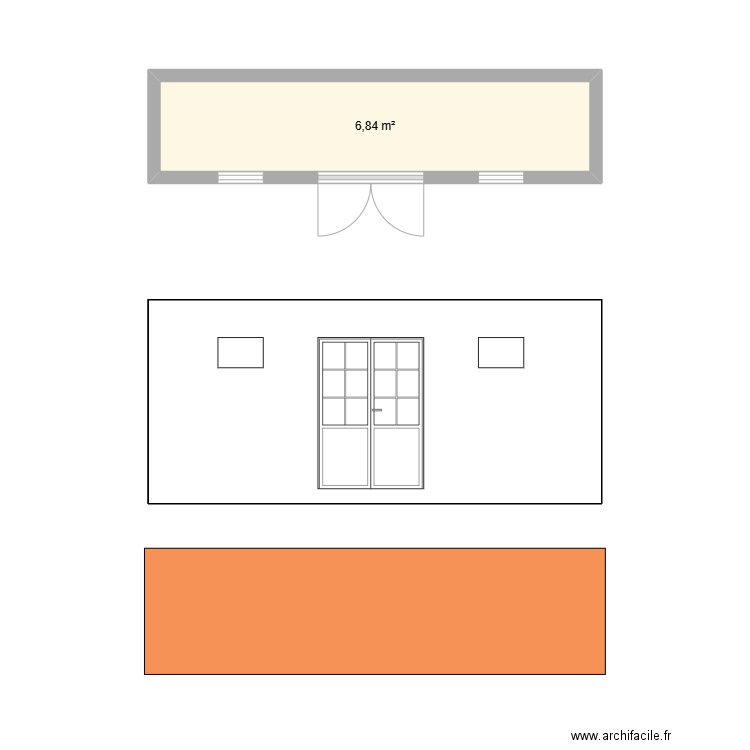 Plan 2. Plan de 1 pièce et 5 m2