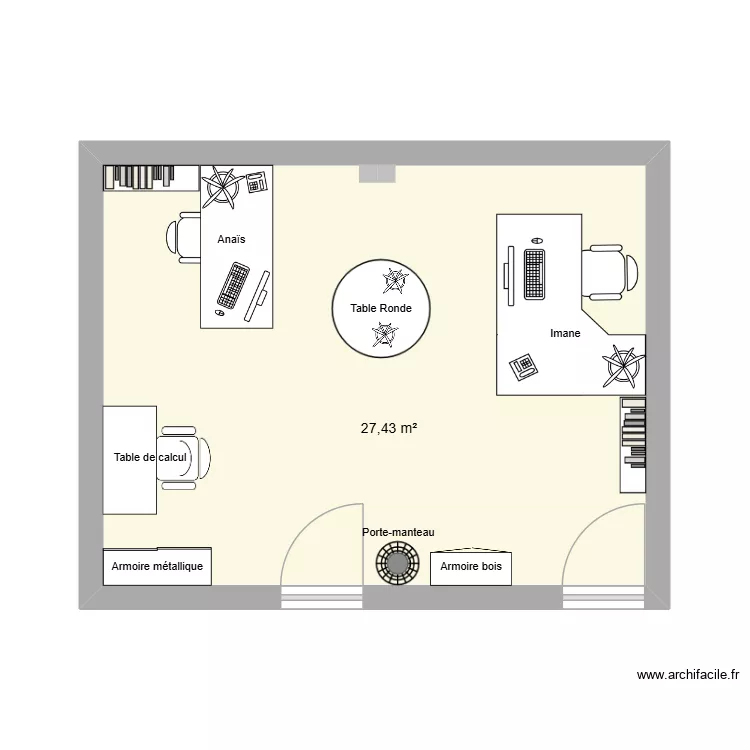 B173-175. Plan de 1  et 27 m²