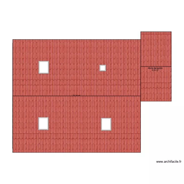 Abris de jardin. Plan de 2  et 83 m²