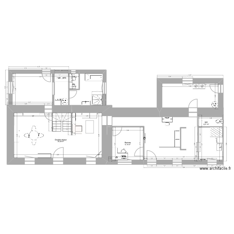 Rénovation JAOUEN Jennifer & Jean-François V2. Plan de 4 pièces et 48 m2