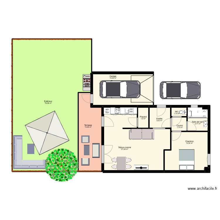 irish. Plan de 12 pièces et 157 m2