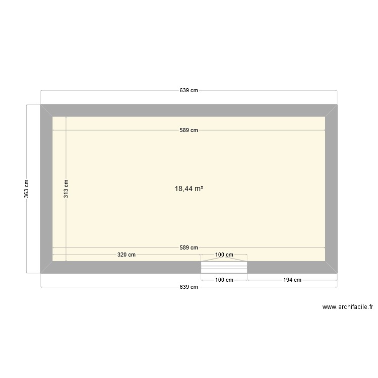 essai. Plan de 1 pièce et 18 m2