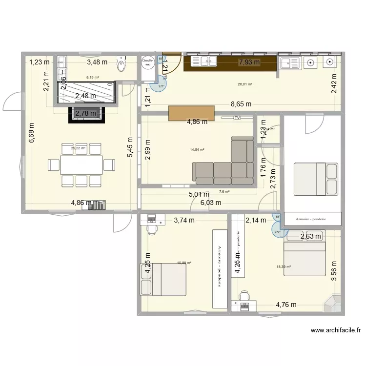 CUICINE. Plan de 8 Pièces et 109 m² CUICINE. Plan de 8 Pièces et 109 m²