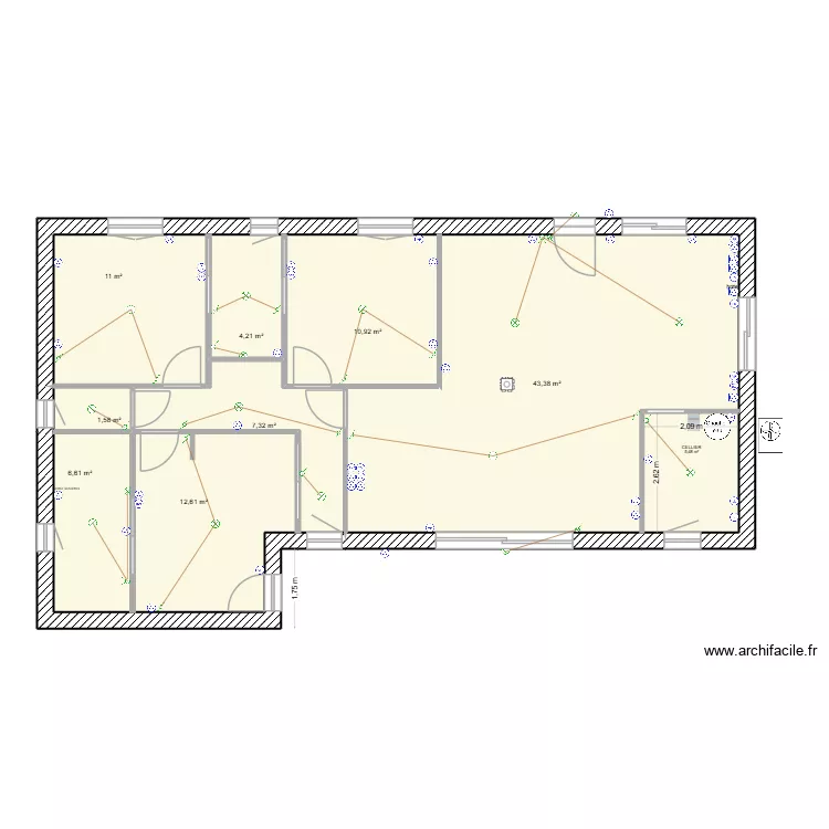 PLAN ELEC. Plan de 9  et 103 m²