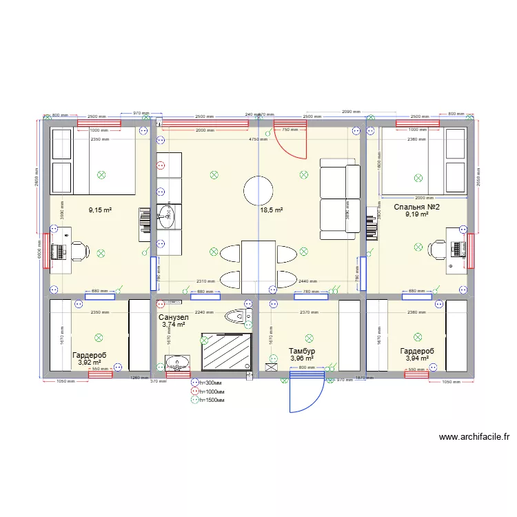 60  Дубна эл. Plan de 