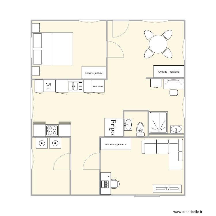 maison st romuald taille réélle. Plan de 6 pièces et 61 m2