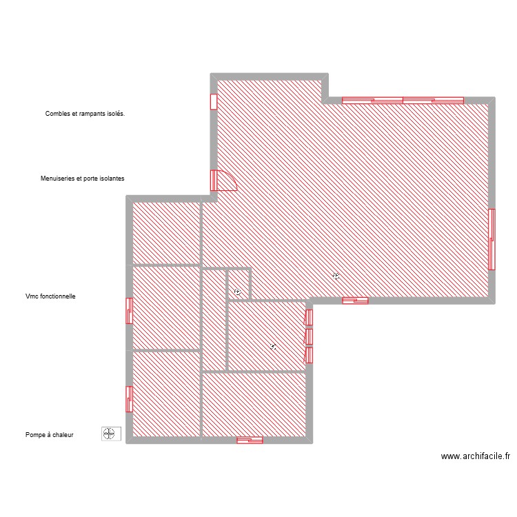 COURSIERES VERGER étape 1.. Plan de 6 pièces et 135 m2