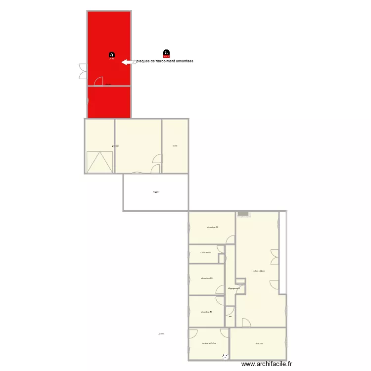 foucher am. Plan de 17  et 228 m²