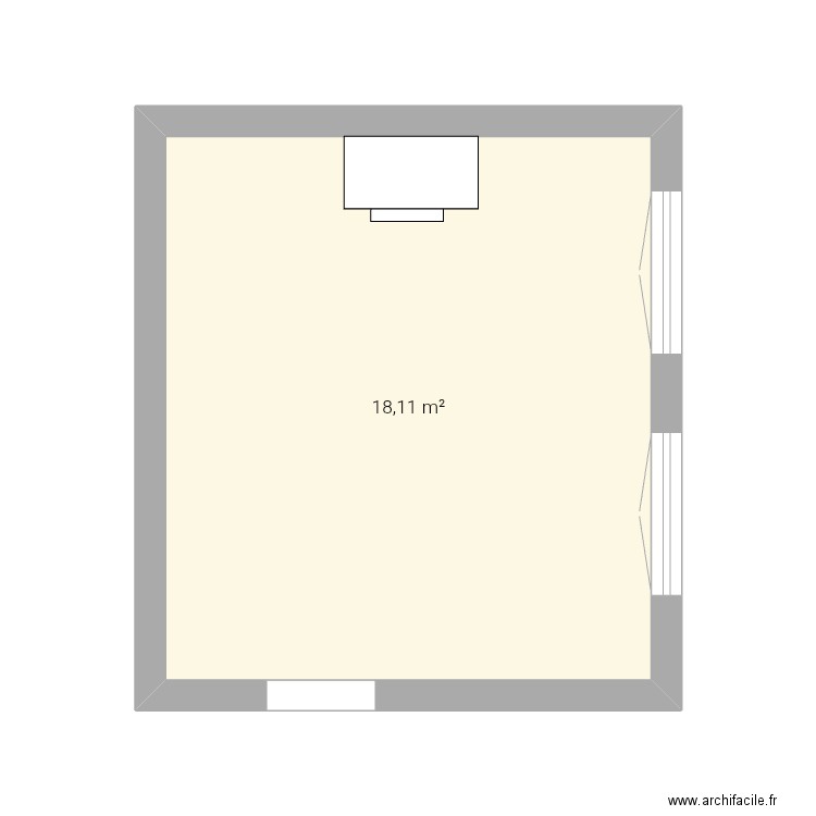 Salon. Plan de 1 pièce et 18 m2