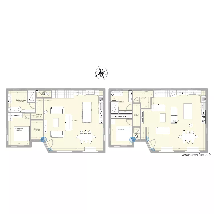 Maison. Plan de 21 pièces et 301 m²