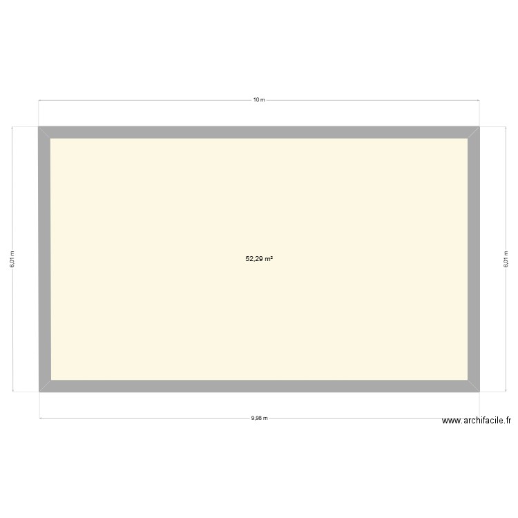 plan2. Plan de 1 pièce et 52 m2
