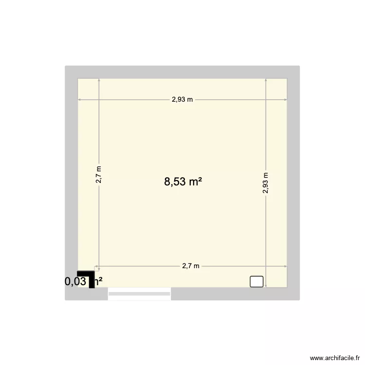 Local actuel. Plan de 2  et 9 m²