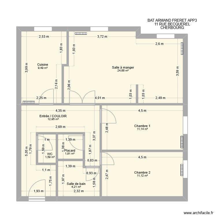 BAT ARMAND FRERET LGT3. Plan de 0 pièce et 0 m2