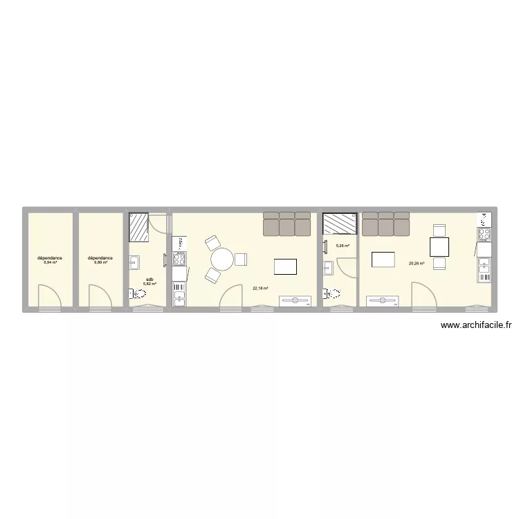 studio coustou v1. Plan de 6 Pièces et 67 m² studio coustou v1. Plan de 6 Pièces et 67 m²