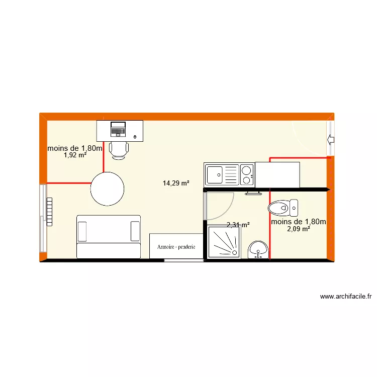 STUDIO 3EME VERSION 24.01.2026. Plan de 0 pièce et 0 m2