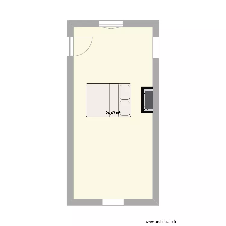 Chambre 1. Plan de 1 Pièce et 24 m²