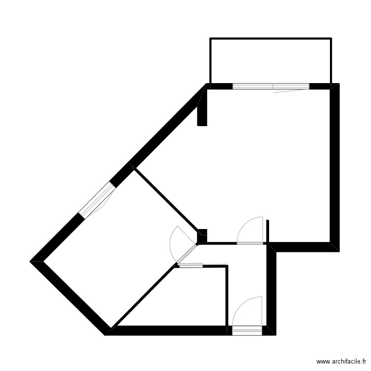 Veymont. Plan de 2 pièces et 8 m2