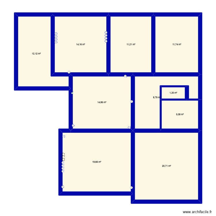 rodo 14. Plan de 10 pièces et 120 m2