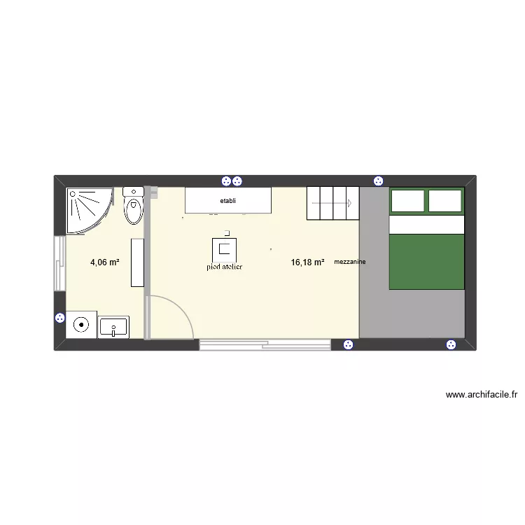 atelier. Plan de 2 et 20 m² atelier. Plan de 2 et 20 m²