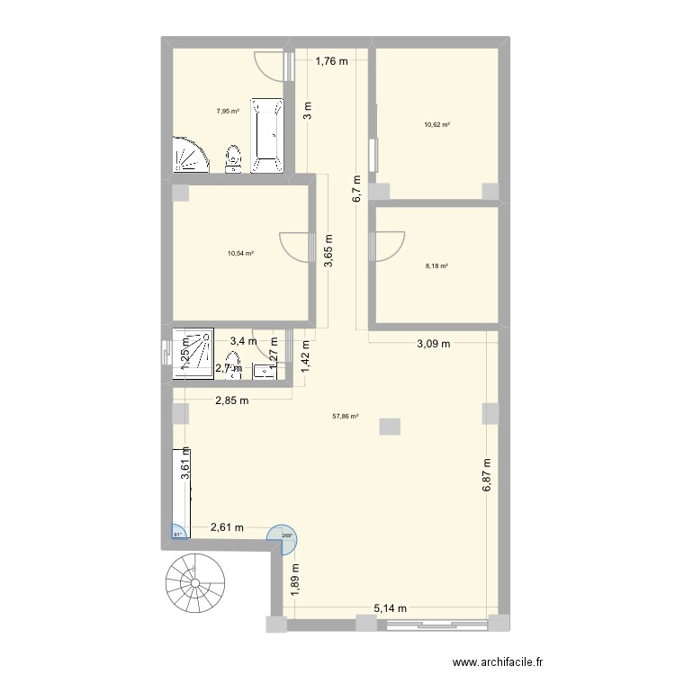 Maison Rodopis  2. Plan de 5 pièces et 95 m2