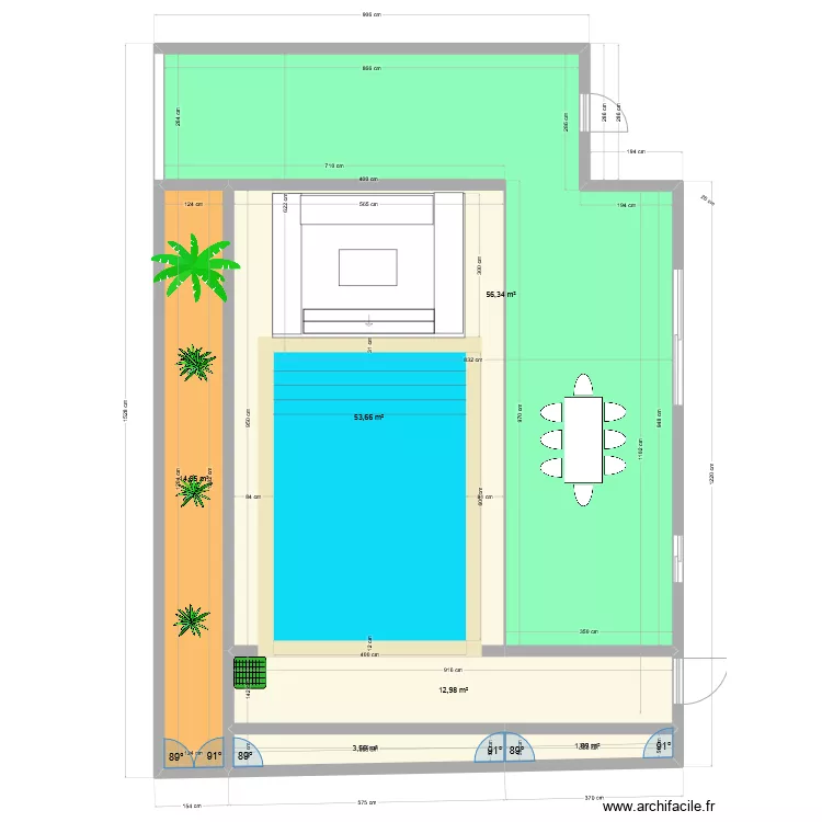 TERRASE PISCINE. Plan de 