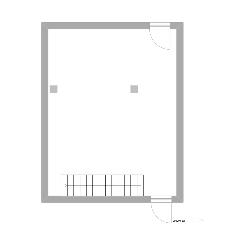 Terrasse. Plan de 1 pièce et 32 m2