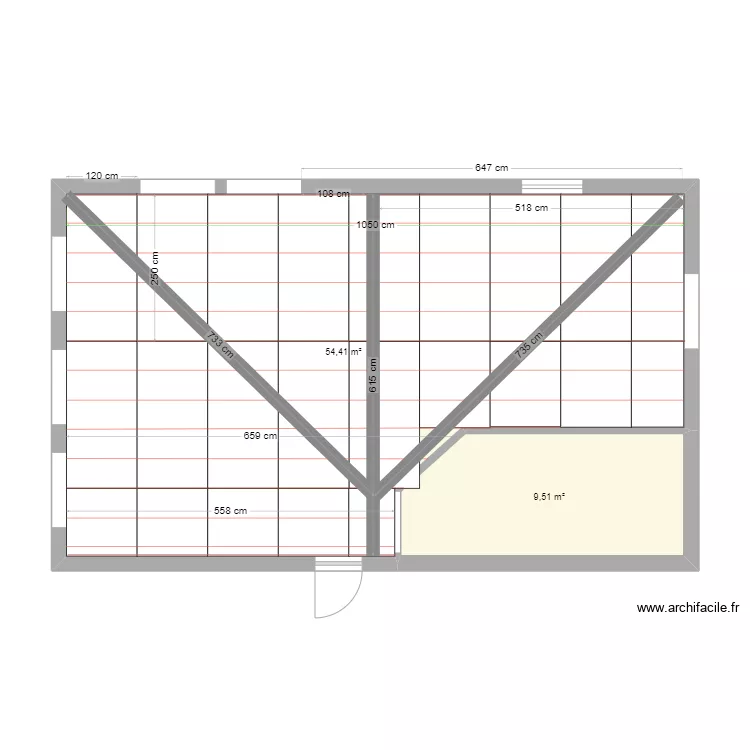  P&eacute;renchie raillage plafond. Plan de 