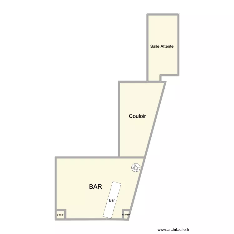 Caf&eacute; des sports serge. Plan de 5 Pièces et 44 m²