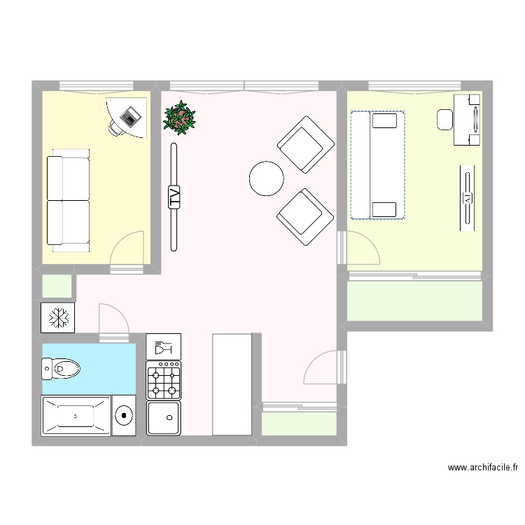 4017. Plan de 7 pièces et 91 m2